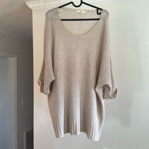 Easel Cream Boxy Ribbed T-Shirt